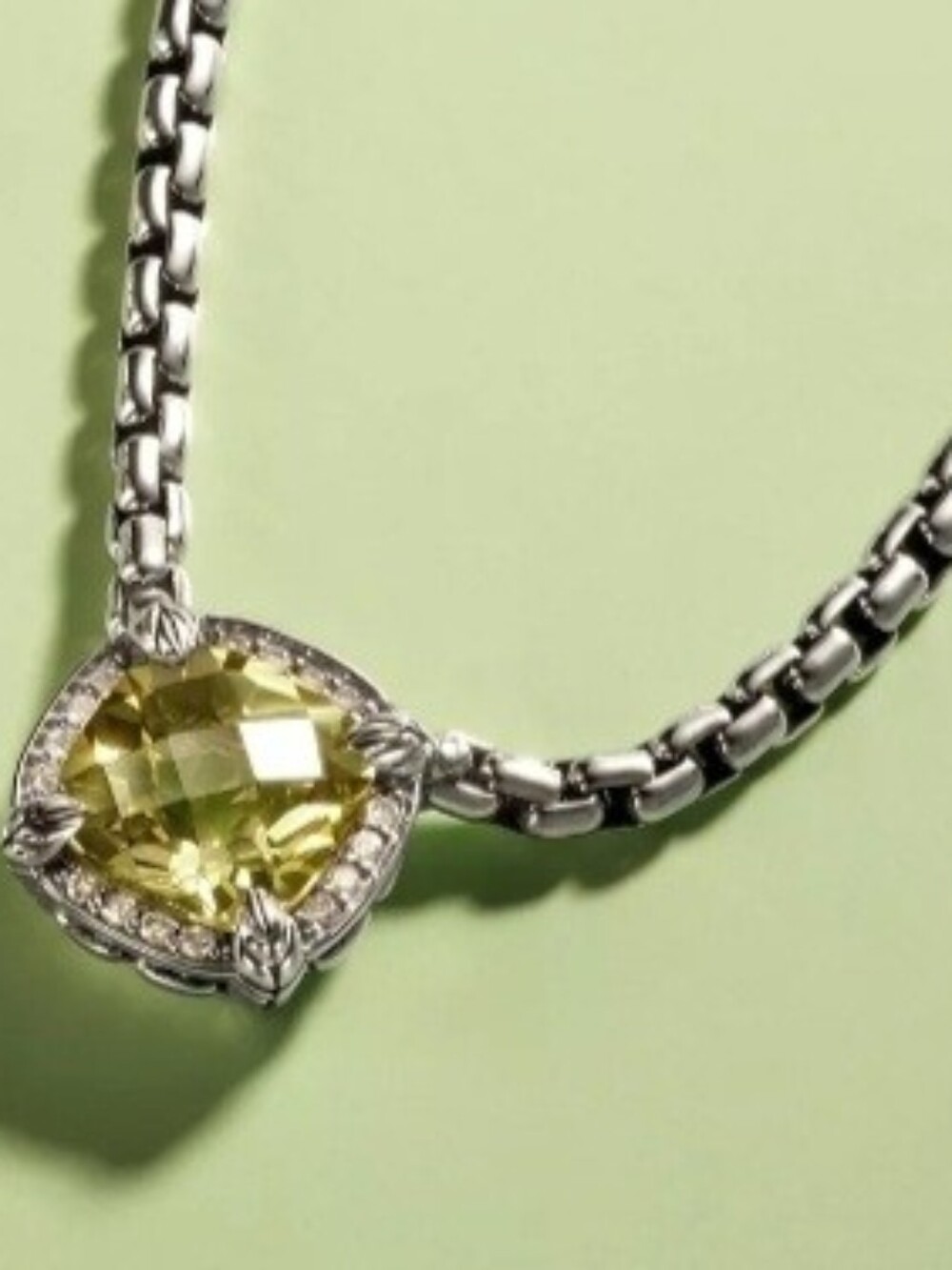 Authentic JAI John Hardy Lemon Quartz & Diamond Necklace Sterling Silver - Picture 8 of 8